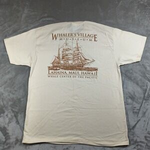 Vintage Whalers Village Museum Shirt Mens XL Single Stitch Lahaina Maui Hawaii